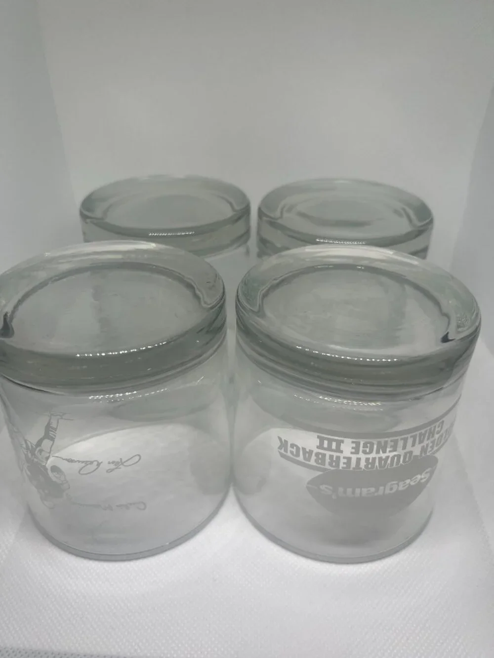 Seagram’s Golden Quarterback Challenge III Rocks Glass Set of 4